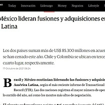 Brasil y Mxico lideran fusiones y adquisiciones en Amrica Latina
